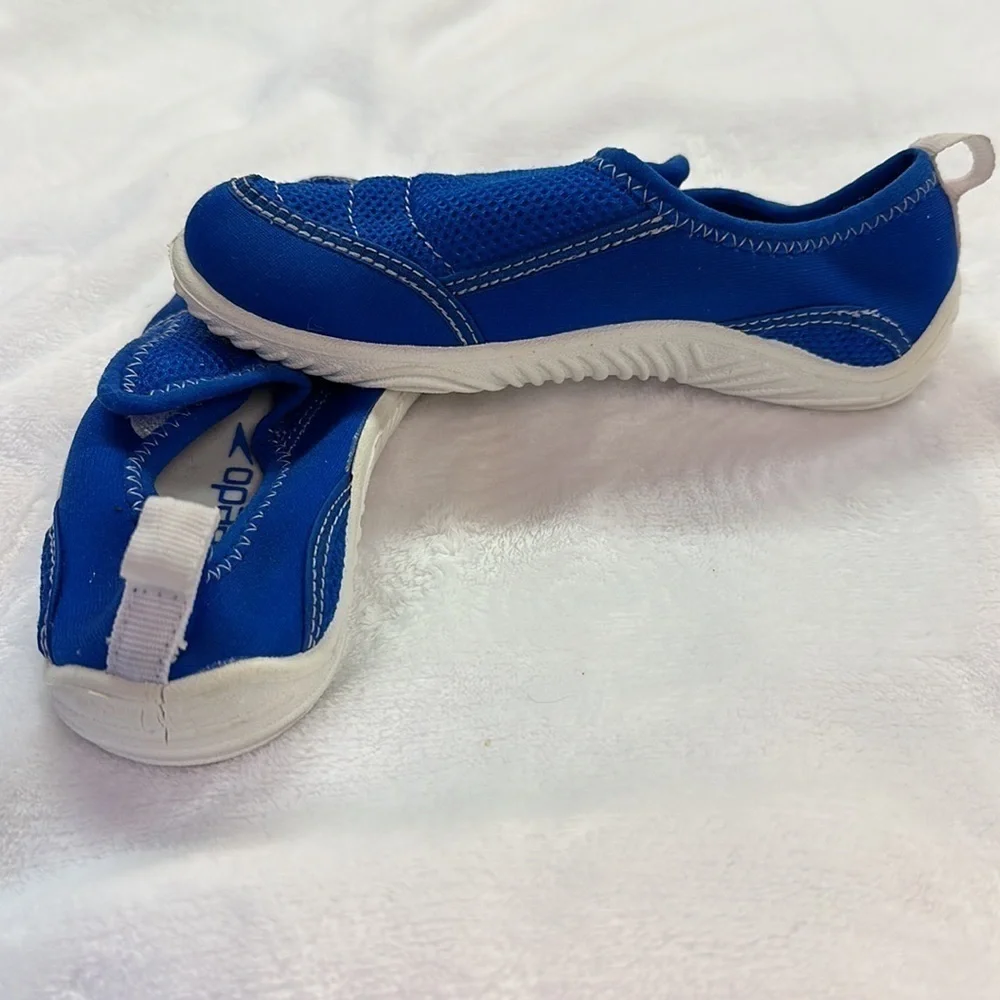 Speedo Water Shoes Boys Blue Hook & Loop Mesh Scuba Fishing Size 11/12 XL